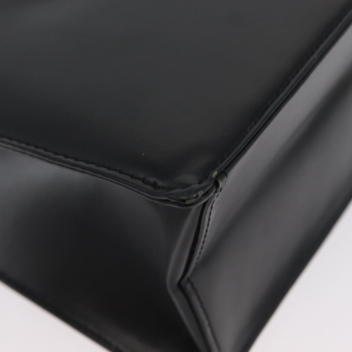 GIVENCHY Hand Bag Leather 2way Black Gold Auth 173799