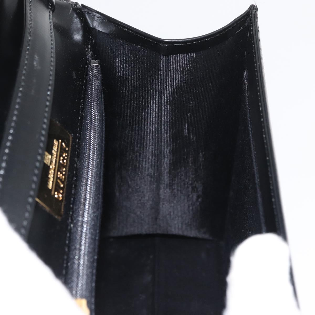 GIVENCHY Hand Bag Leather 2way Black Gold Auth 173799