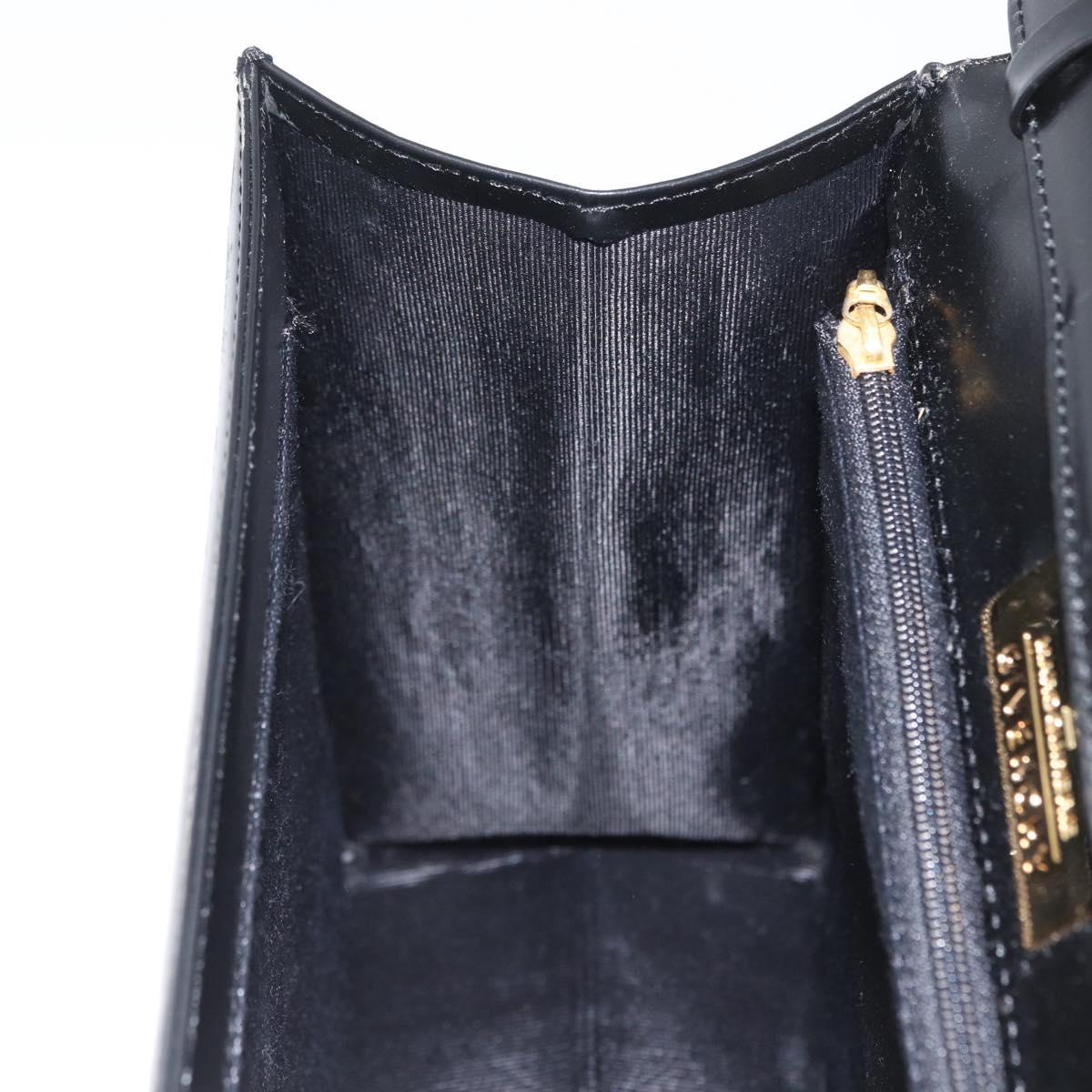 GIVENCHY Hand Bag Leather 2way Black Gold Auth 173799