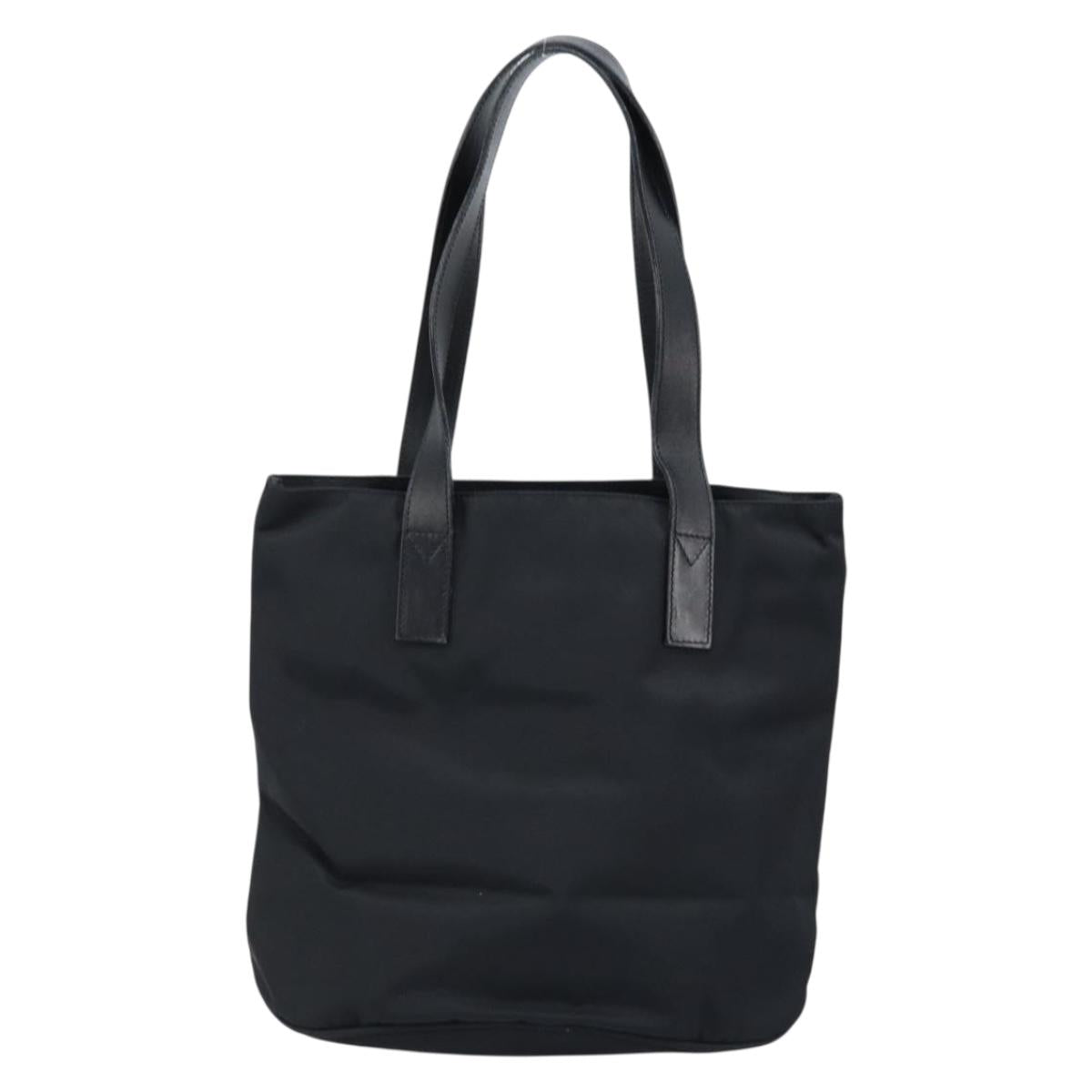 FENDI Tote Bag Nylon Black Silver Auth 173802