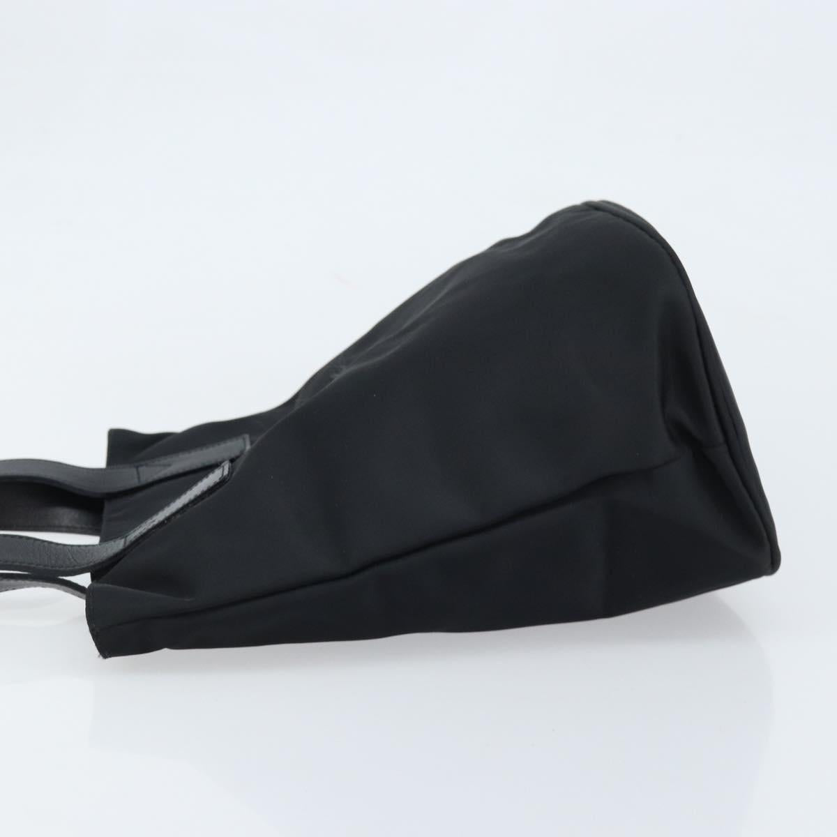 FENDI Tote Bag Nylon Black Silver Auth 173802