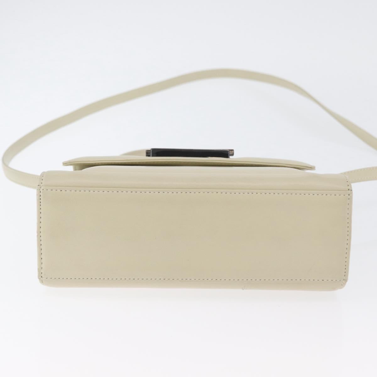 GIVENCHY Hand Bag Leather 2way Beige Auth 173803
