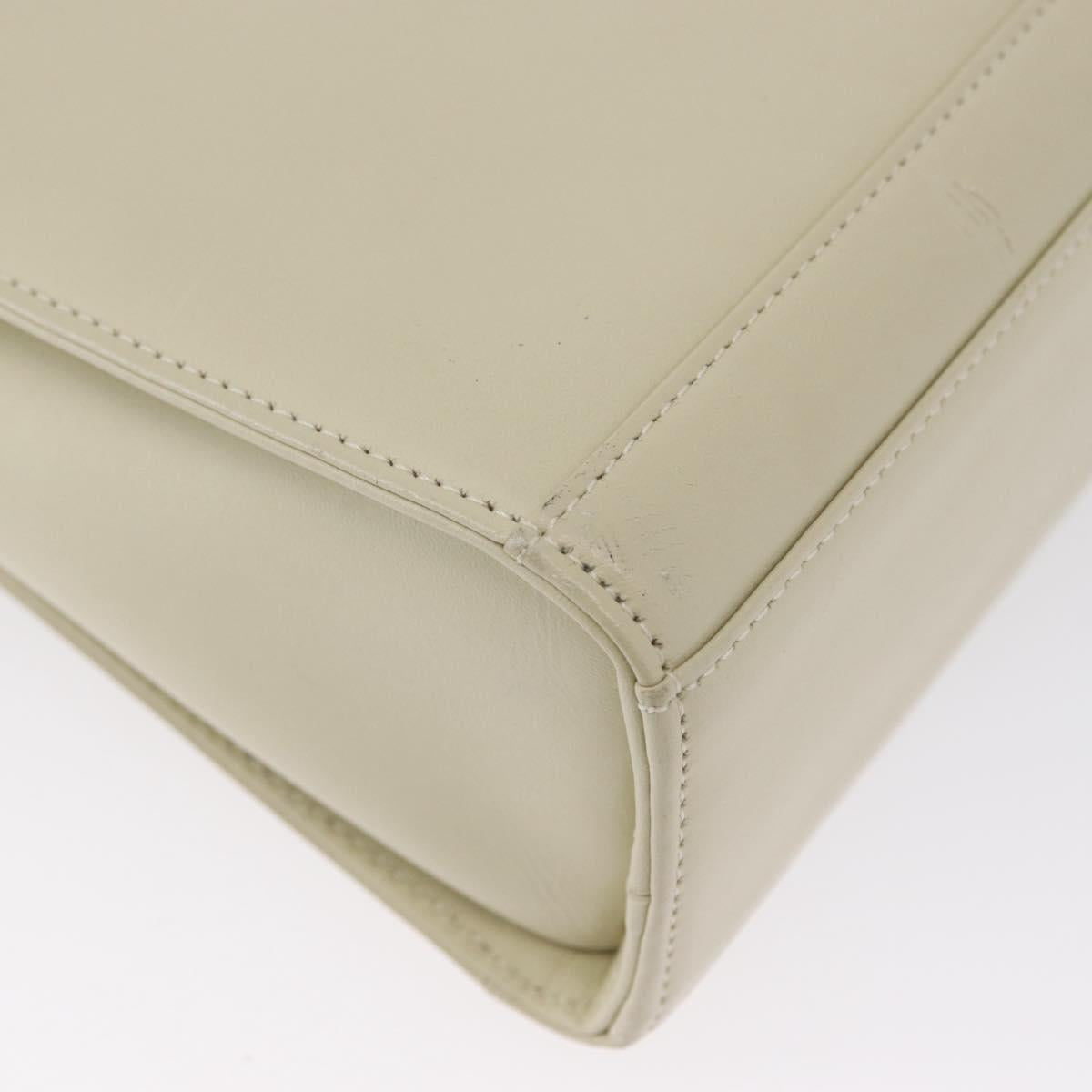 GIVENCHY Hand Bag Leather 2way Beige Auth 173803