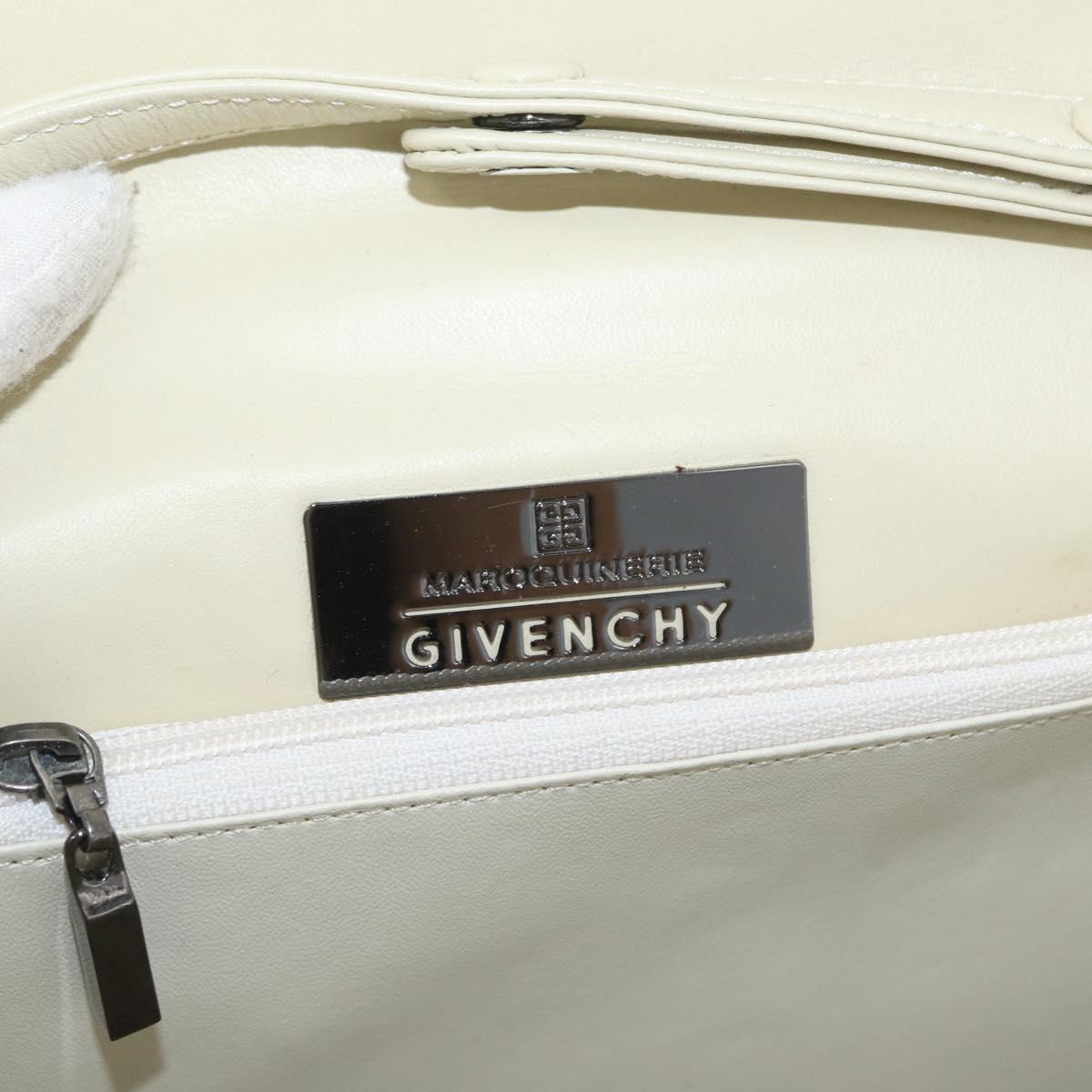 GIVENCHY Hand Bag Leather 2way Beige Auth 173803