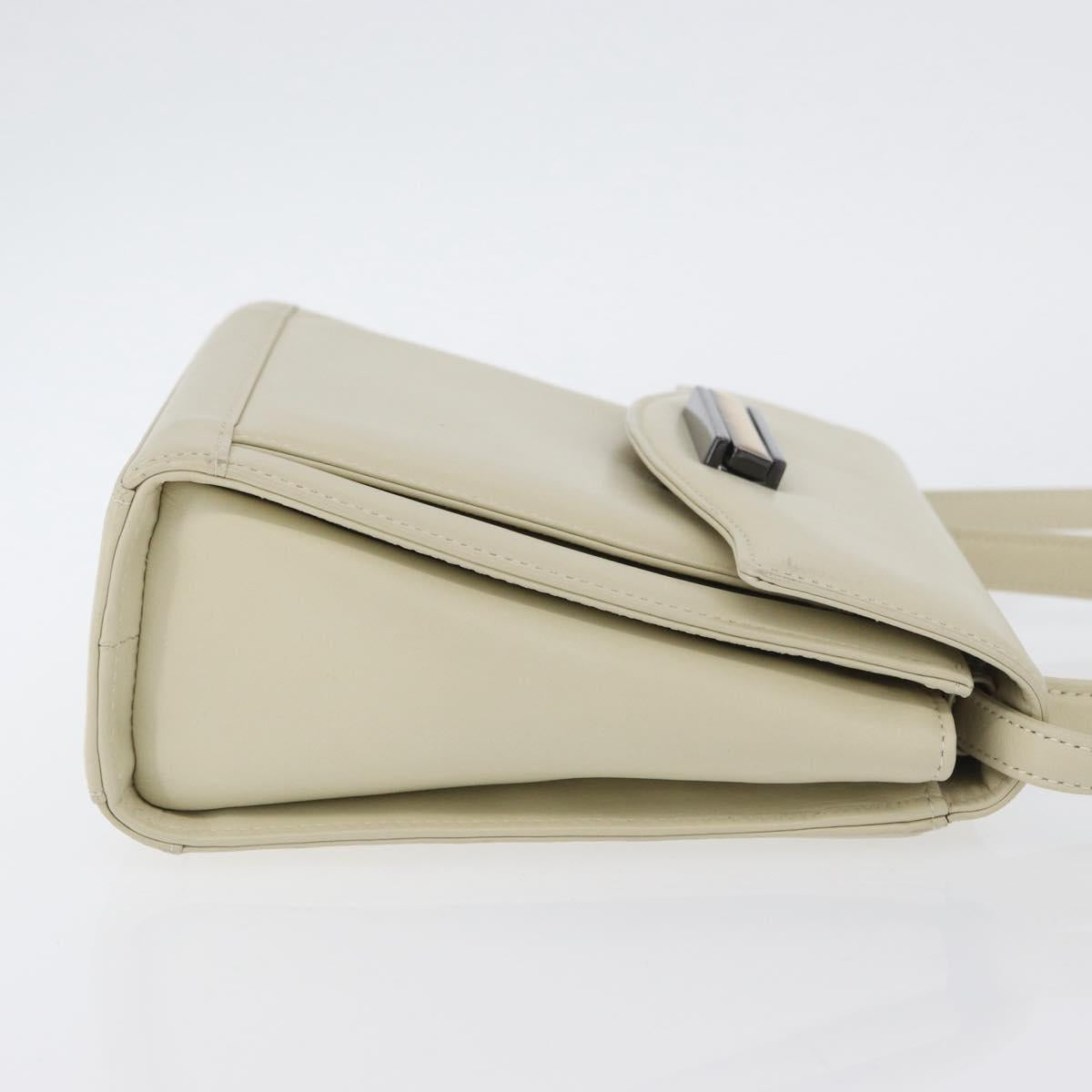 GIVENCHY Hand Bag Leather 2way Beige Auth 173803