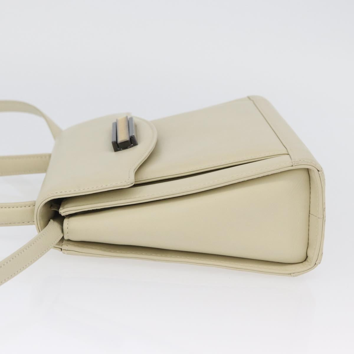 GIVENCHY Hand Bag Leather 2way Beige Auth 173803