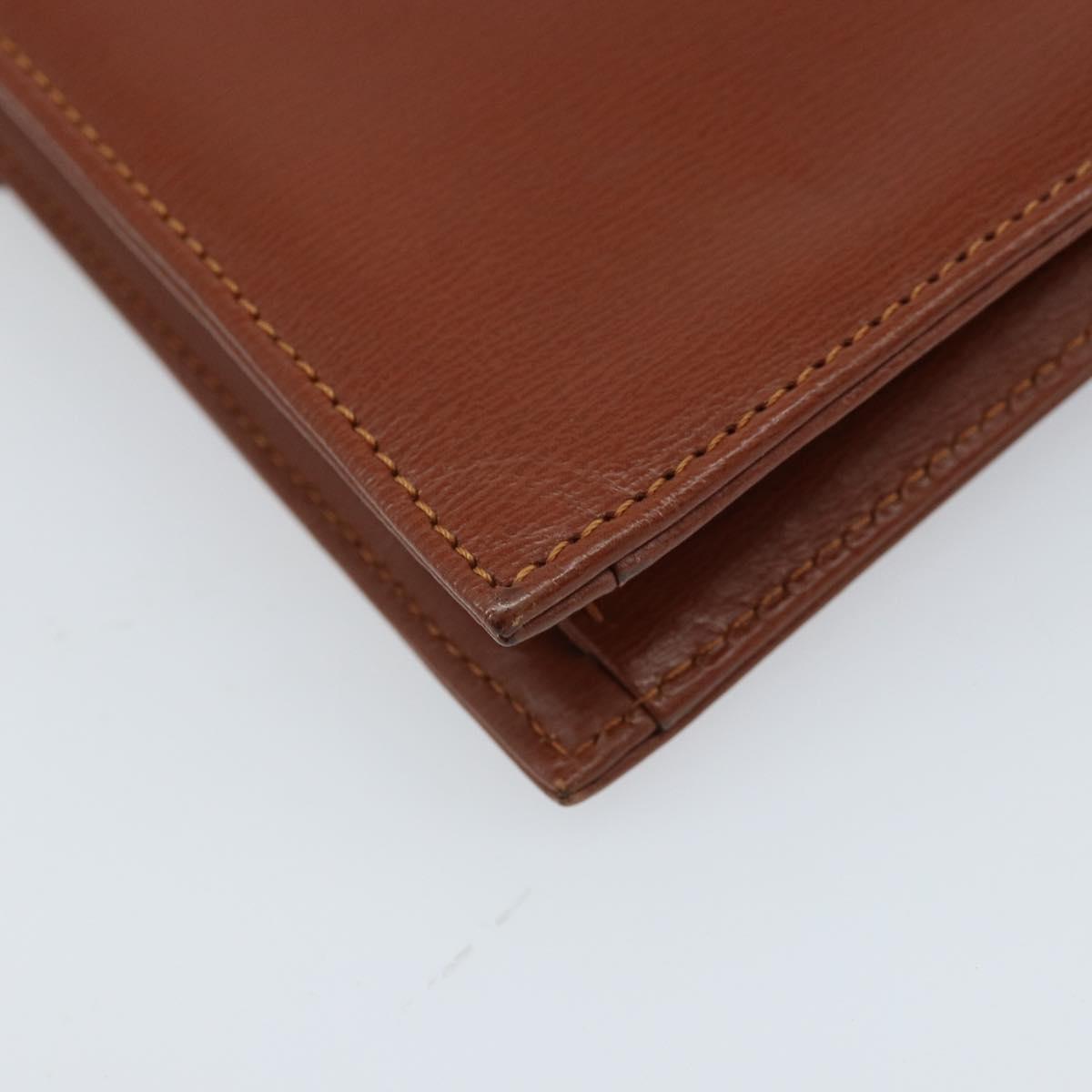 Christian Dior Clutch Bag Leather Brown Gold Auth 173808