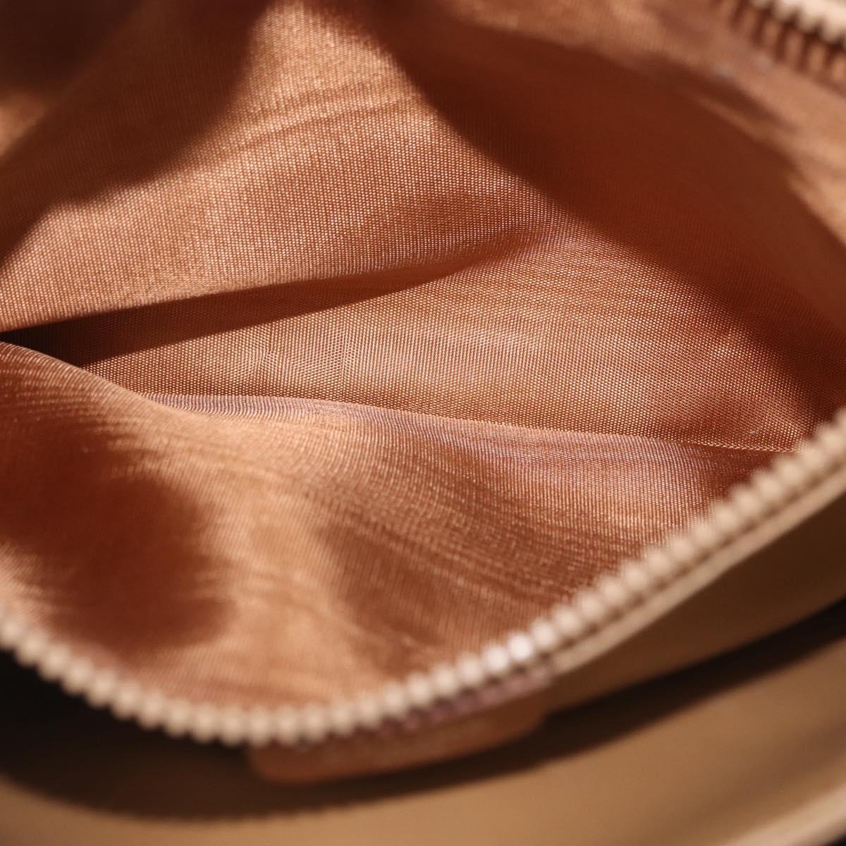 CELINE Macadam Canvas Shoulder Bag PVC Beige Gold Auth 173810