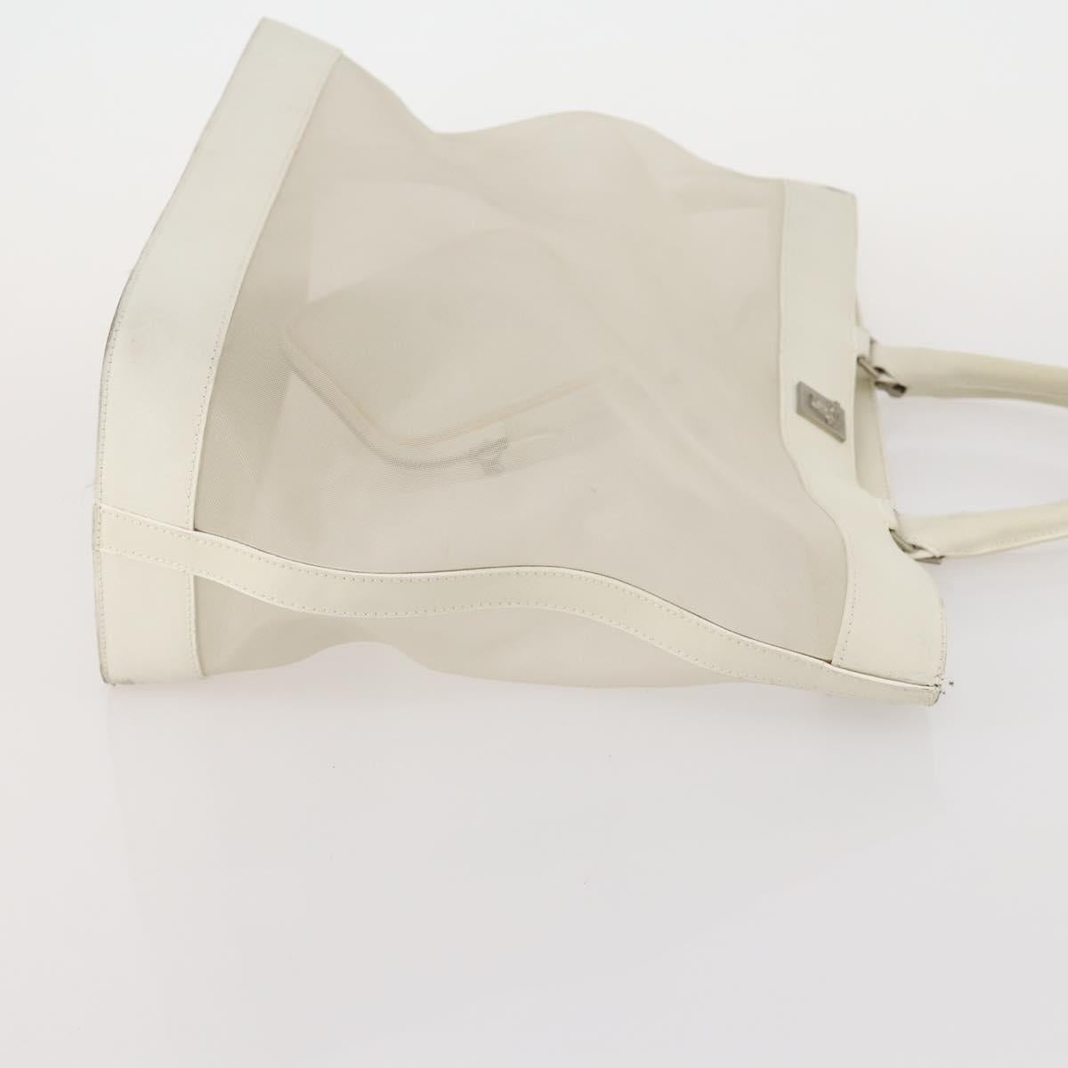 Gianni Versace mesh Tote Bag Nylon White Auth 173811