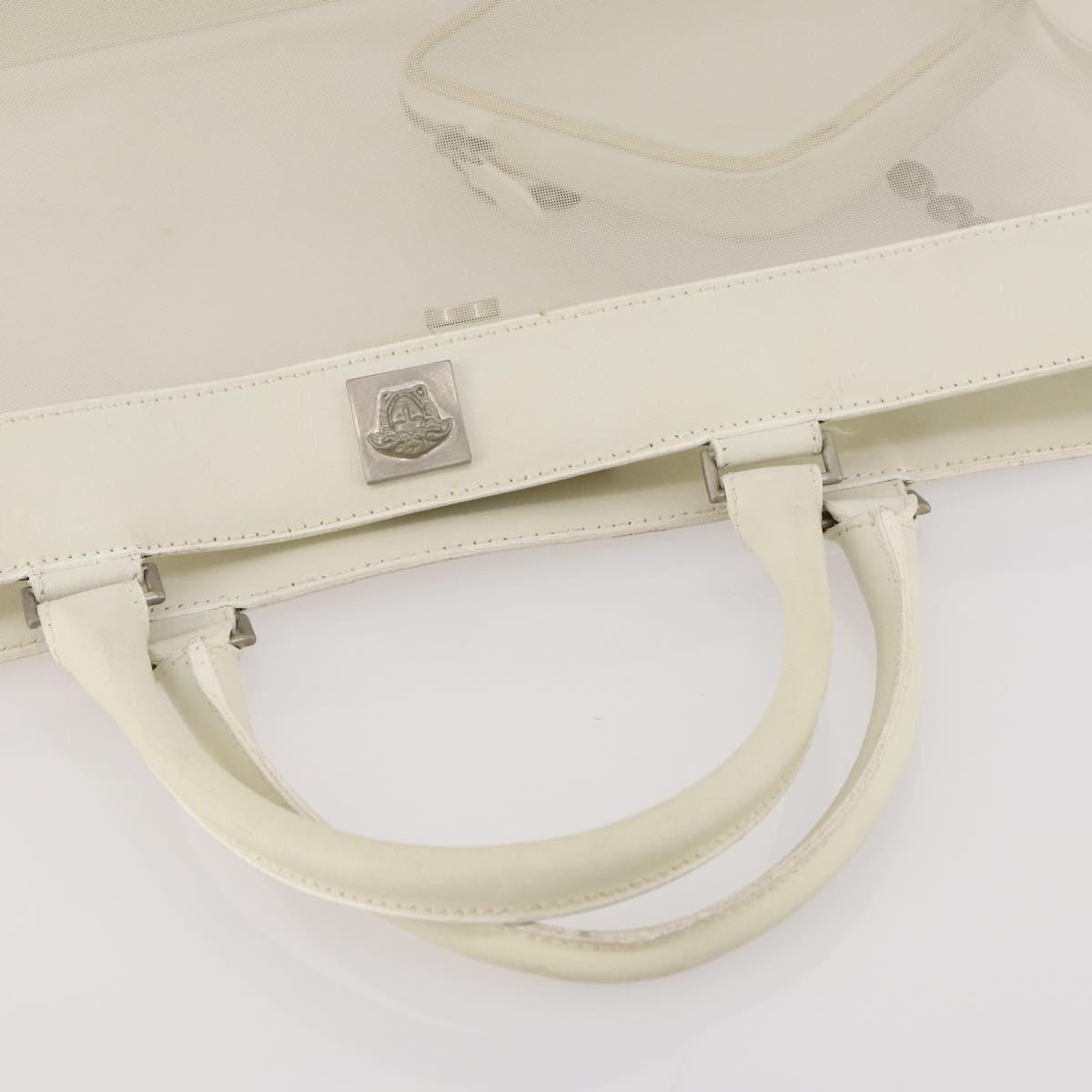 Gianni Versace mesh Tote Bag Nylon White Auth 173811