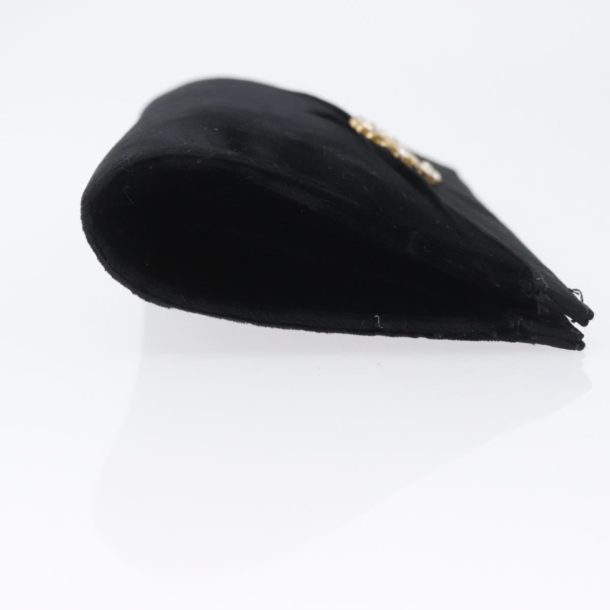 FENDI Clutch Bag Velor Black Gold Auth 173813