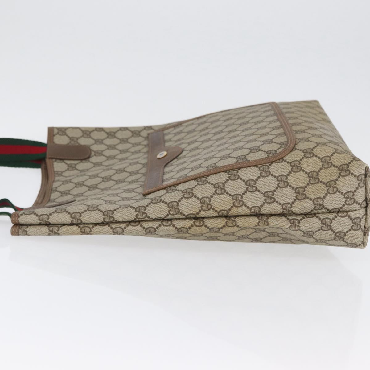 GUCCI GG Supreme Web Sherry Line Bag PVC Beige Red Green 39 02 003 Auth 173817