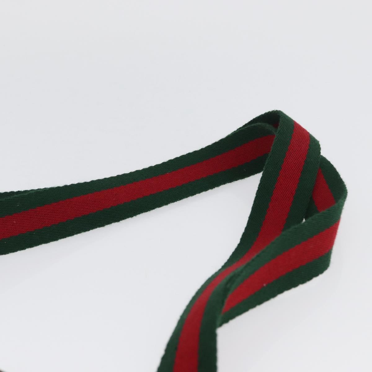 GUCCI GG Supreme Web Sherry Line Bag PVC Beige Red Green 39 02 003 Auth 173817