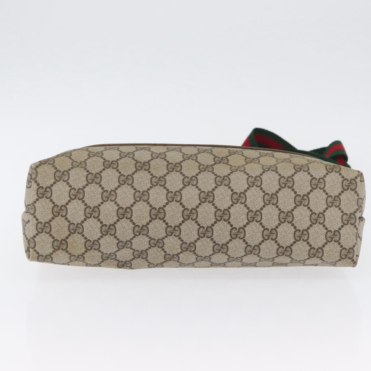 GUCCI GG Supreme Web Sherry Line Bag PVC Beige Red Green 39 02 003 Auth 173817