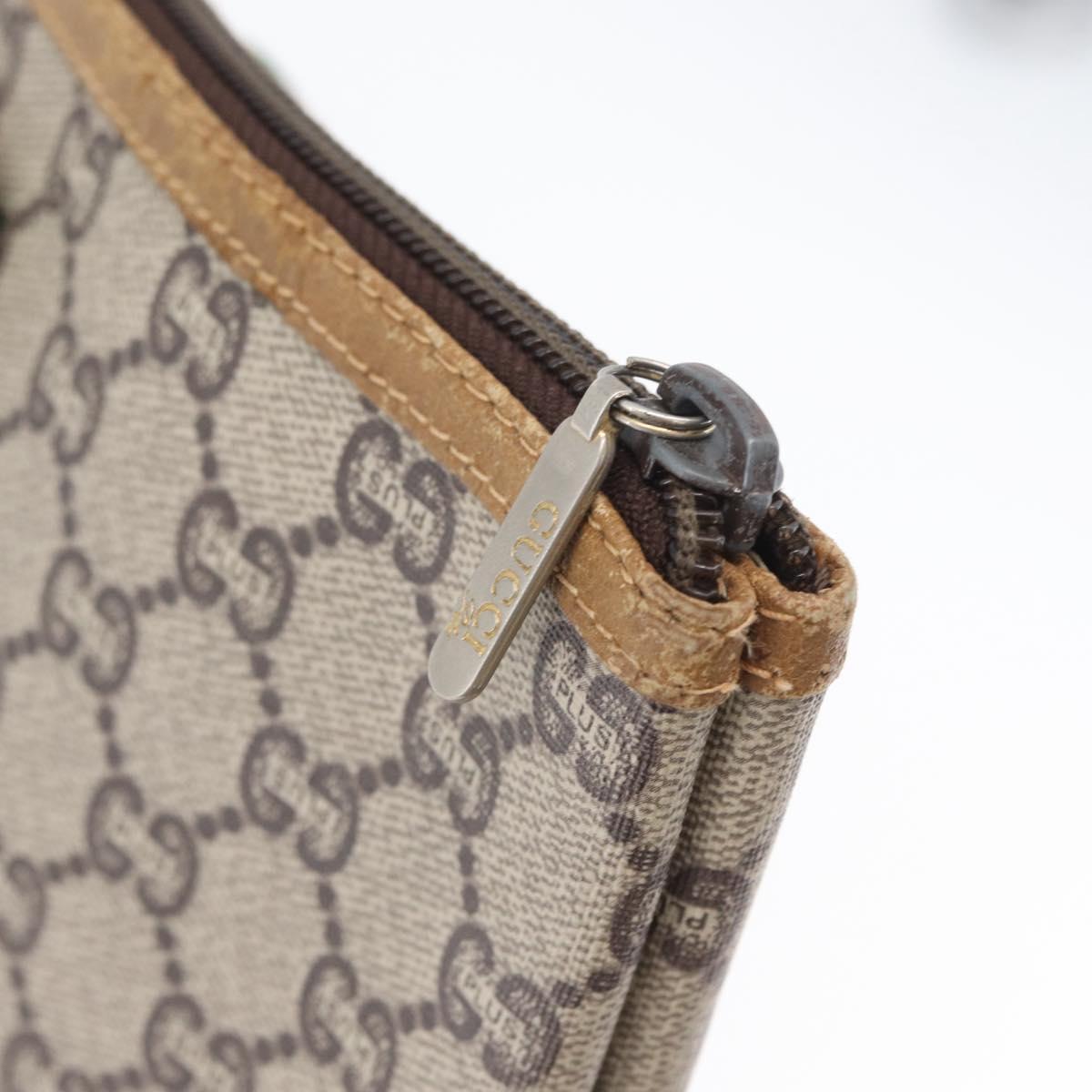 GUCCI GG Plus Supreme Web Sherry Line Tote Bag PVC Beige Red Green Auth 173818