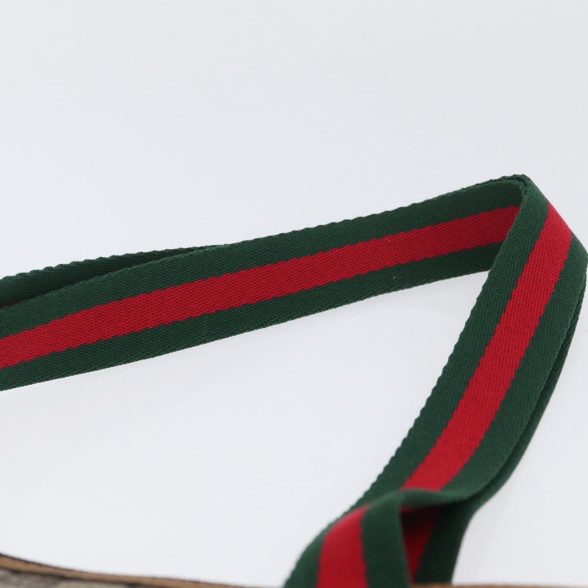 GUCCI GG Plus Supreme Web Sherry Line Tote Bag PVC Beige Red Green Auth 173818