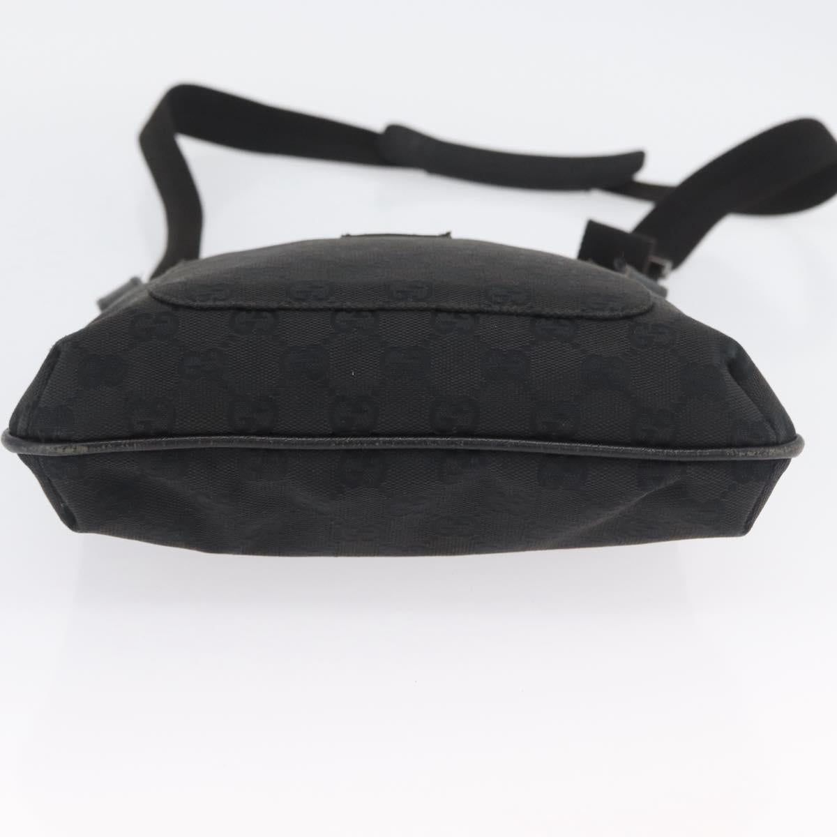 GUCCI GG Canvas Shoulder Bag Black Silver 122793 Auth 173821