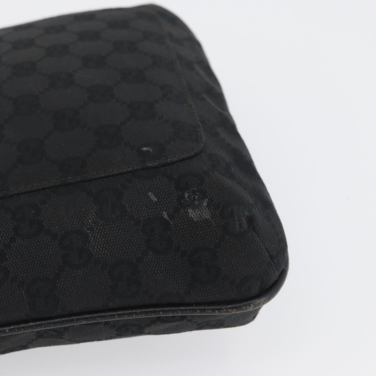 GUCCI GG Canvas Shoulder Bag Black Silver 122793 Auth 173821
