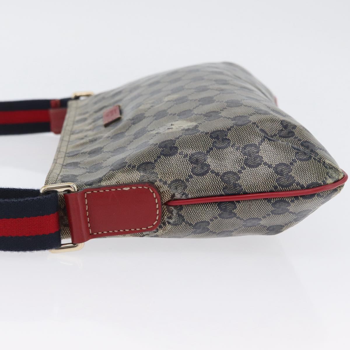 GUCCI GG Crystal Sherry Line Bag Coated Canvas Navy Gold 189749 Auth 173822