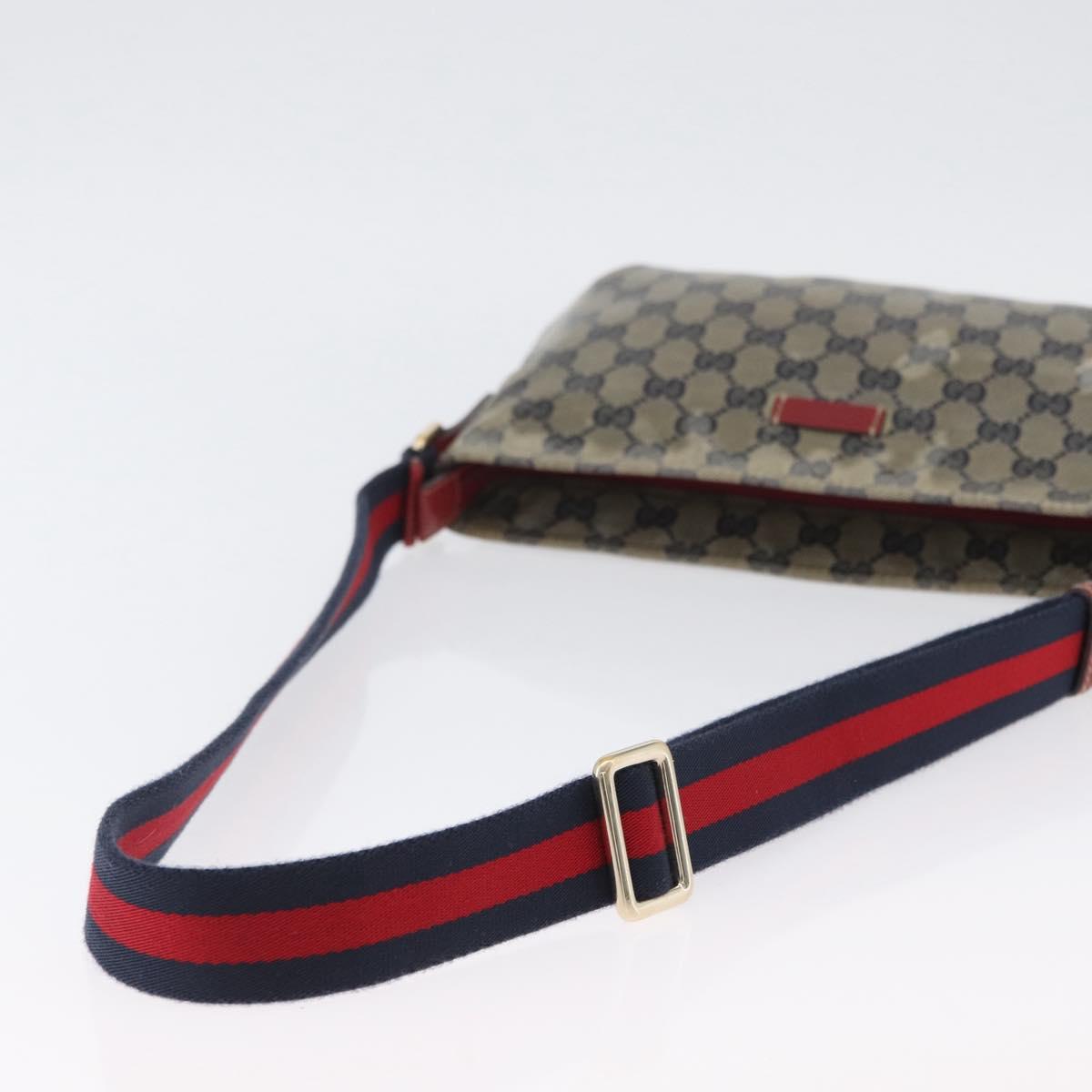 GUCCI GG Crystal Sherry Line Bag Coated Canvas Navy Gold 189749 Auth 173822