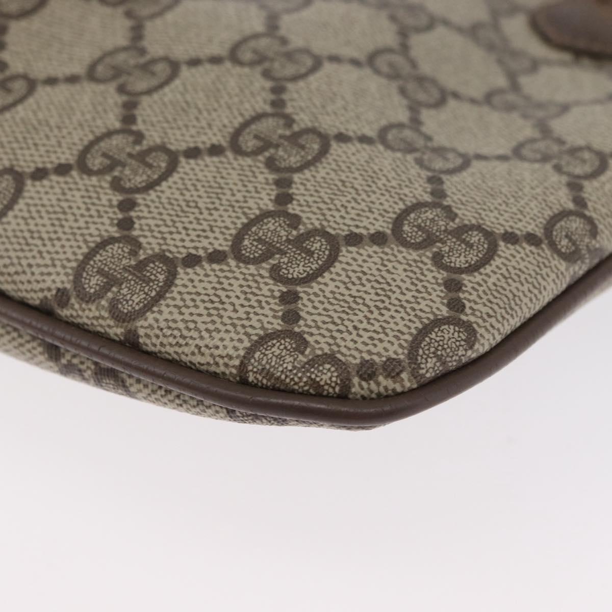 GUCCI GG Supreme Web Sherry Line Bag PVC Beige Gold 904 02 047 Auth 173823