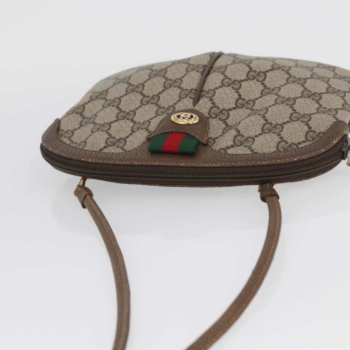 GUCCI GG Supreme Web Sherry Line Bag PVC Beige Gold 904 02 047 Auth 173823