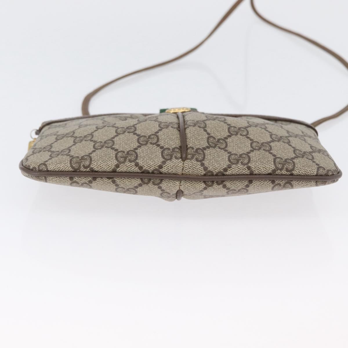 GUCCI GG Supreme Web Sherry Line Bag PVC Beige Gold 904 02 047 Auth 173823