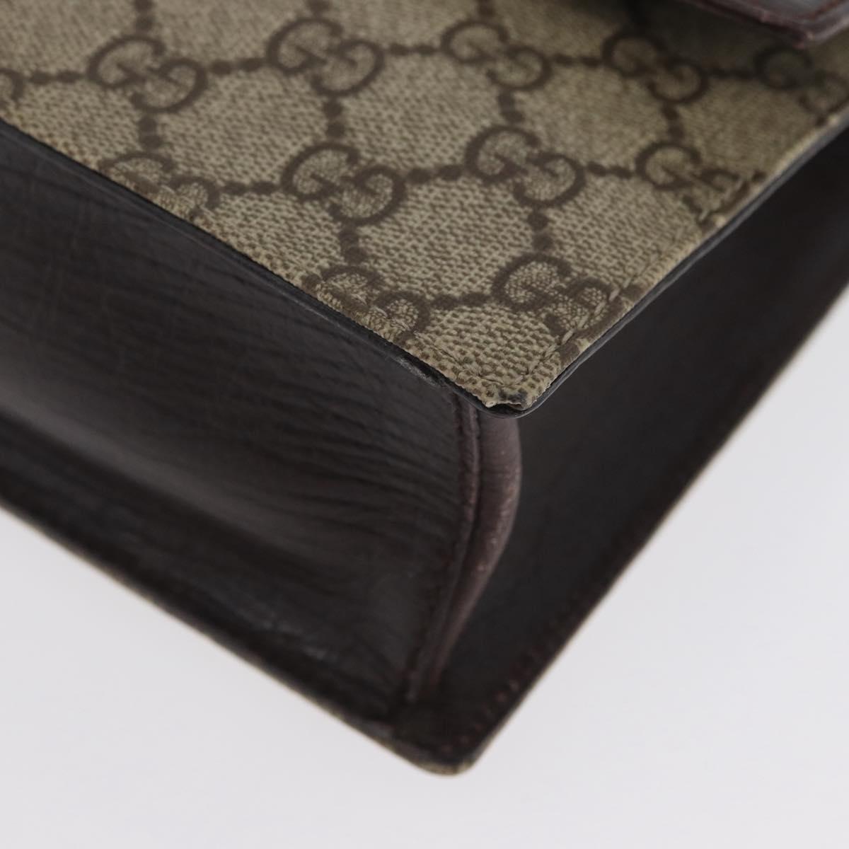 GUCCI GG Supreme Clutch Bag PVC Beige Silver 131213 Auth 173825