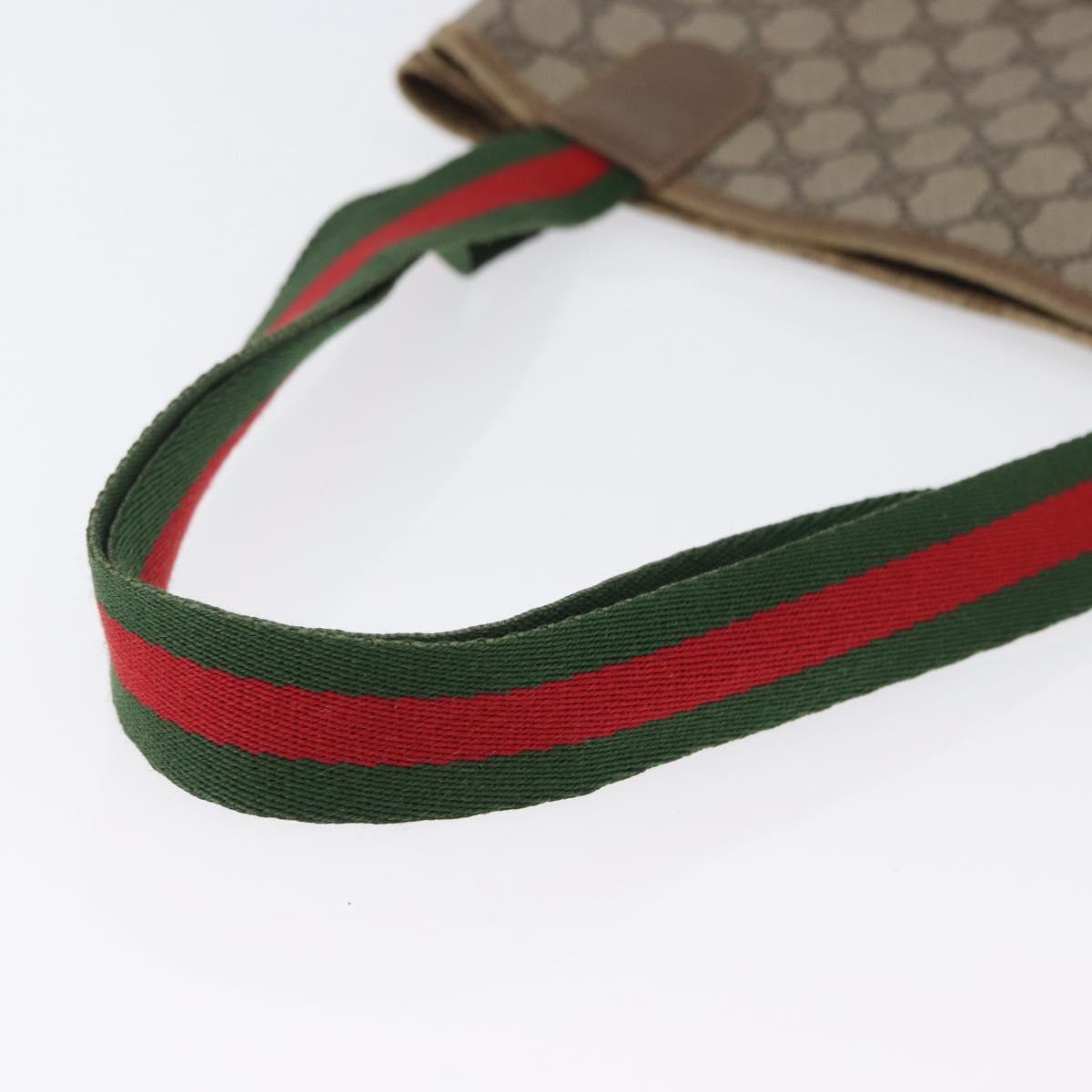 GUCCI GG Supreme Web Sherry Line Tote Bag PVC Beige Red 39 02 003 Auth 173826