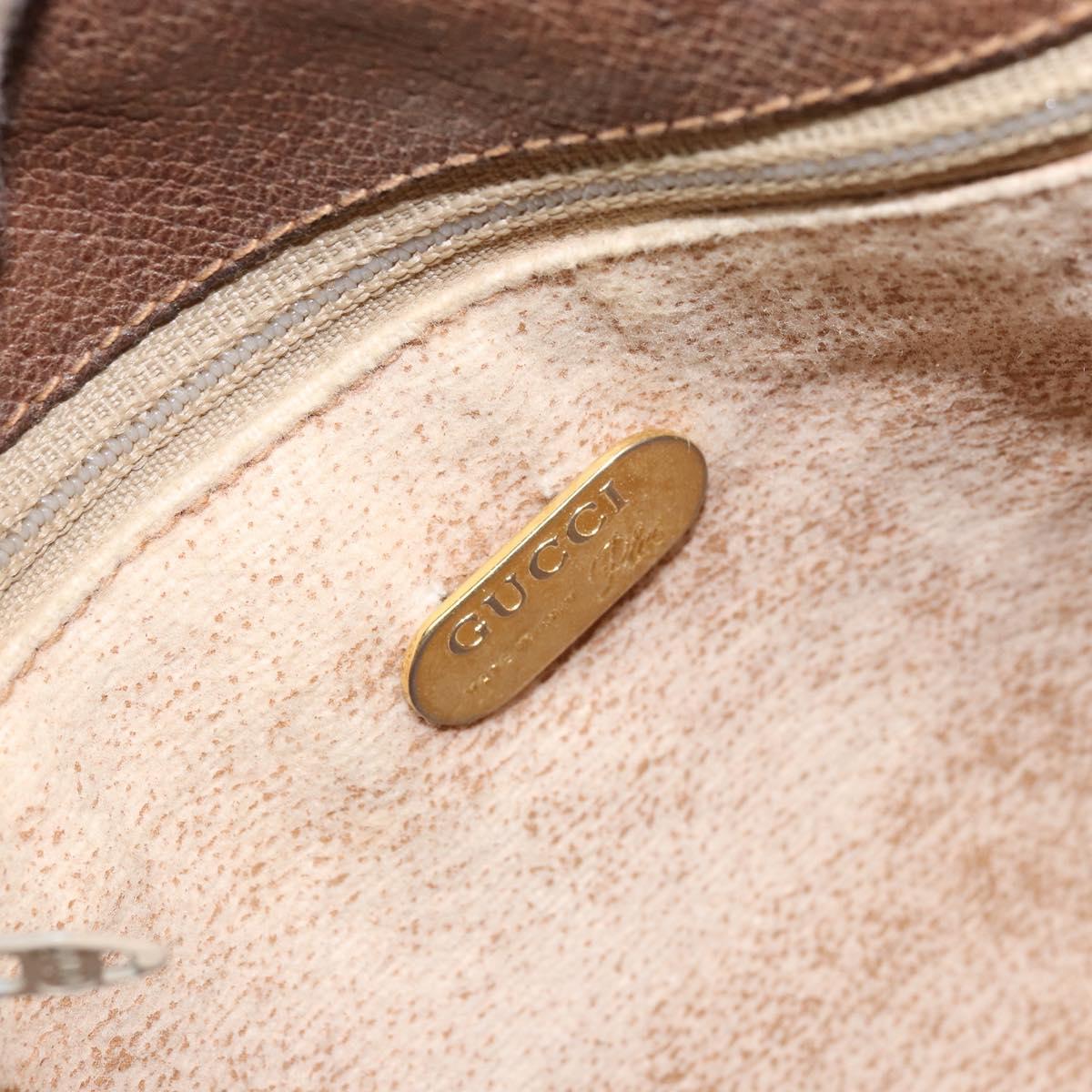 GUCCI GG Plus Supreme Shoulder Bag PVC Beige Gold Auth 173828