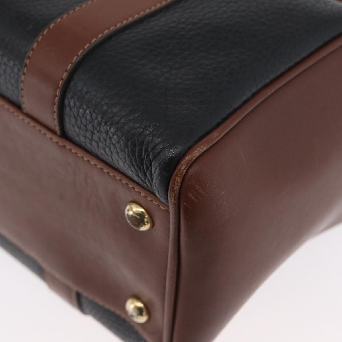 GUCCI Hand Bag Leather Black Gold 000 101 0140 Auth 173829