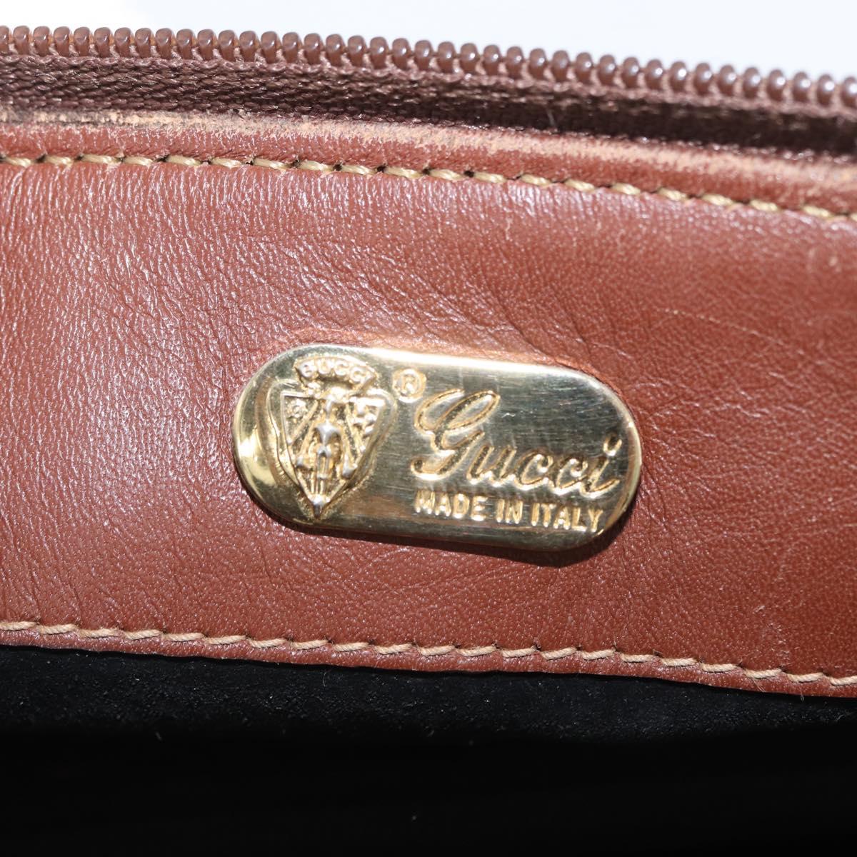GUCCI Hand Bag Leather Black Gold 000 101 0140 Auth 173829