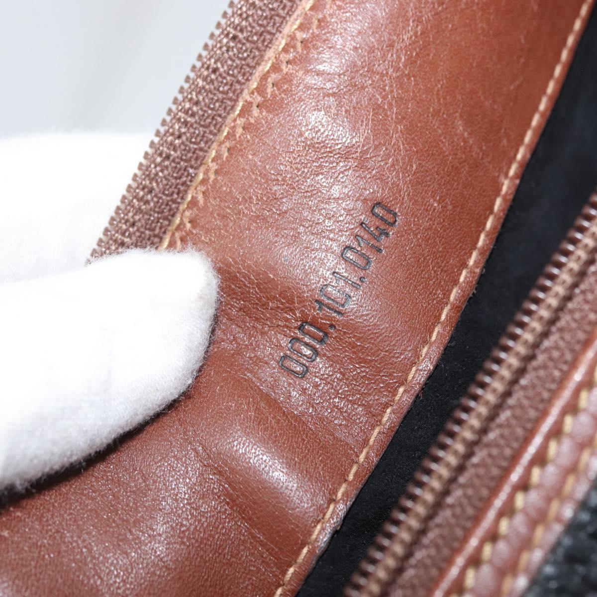 GUCCI Hand Bag Leather Black Gold 000 101 0140 Auth 173829