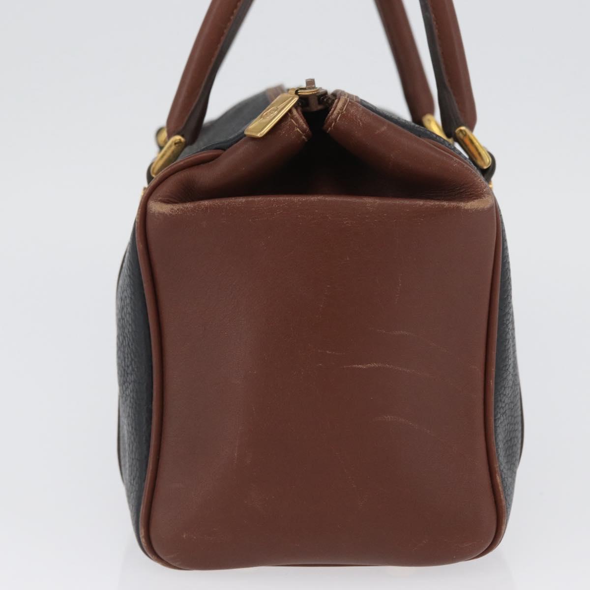 GUCCI Hand Bag Leather Black Gold 000 101 0140 Auth 173829