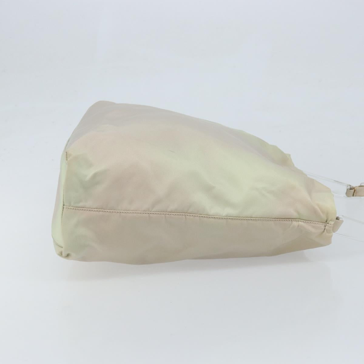 PRADA Shoulder Bag Nylon Ivory Silver Auth 173830