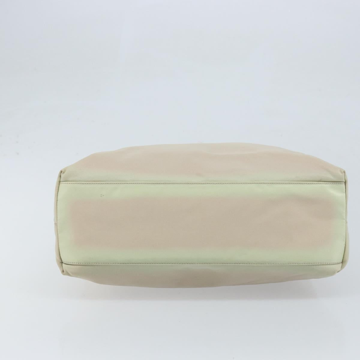 PRADA Shoulder Bag Nylon Ivory Silver Auth 173830