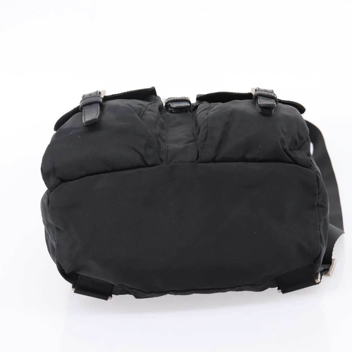 PRADA Backpack Nylon Black Silver Auth 173833
