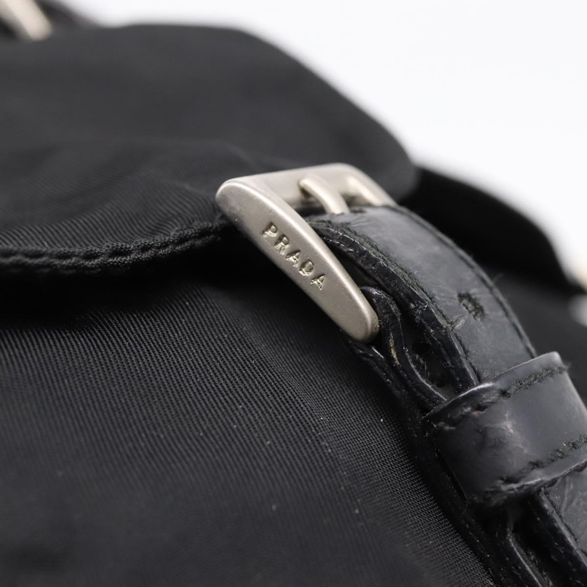 PRADA Backpack Nylon Black Silver Auth 173833