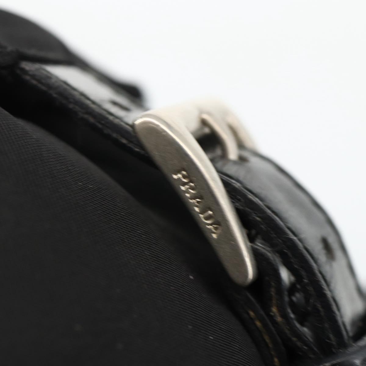 PRADA Backpack Nylon Black Silver Auth 173833