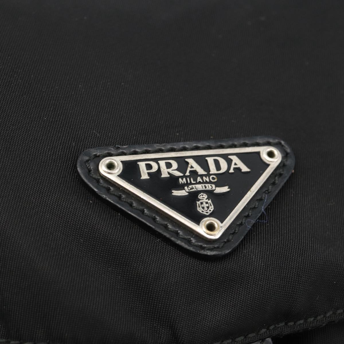 PRADA Backpack Nylon Black Silver Auth 173833