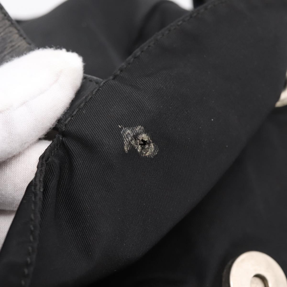 PRADA Backpack Nylon Black Silver Auth 173833