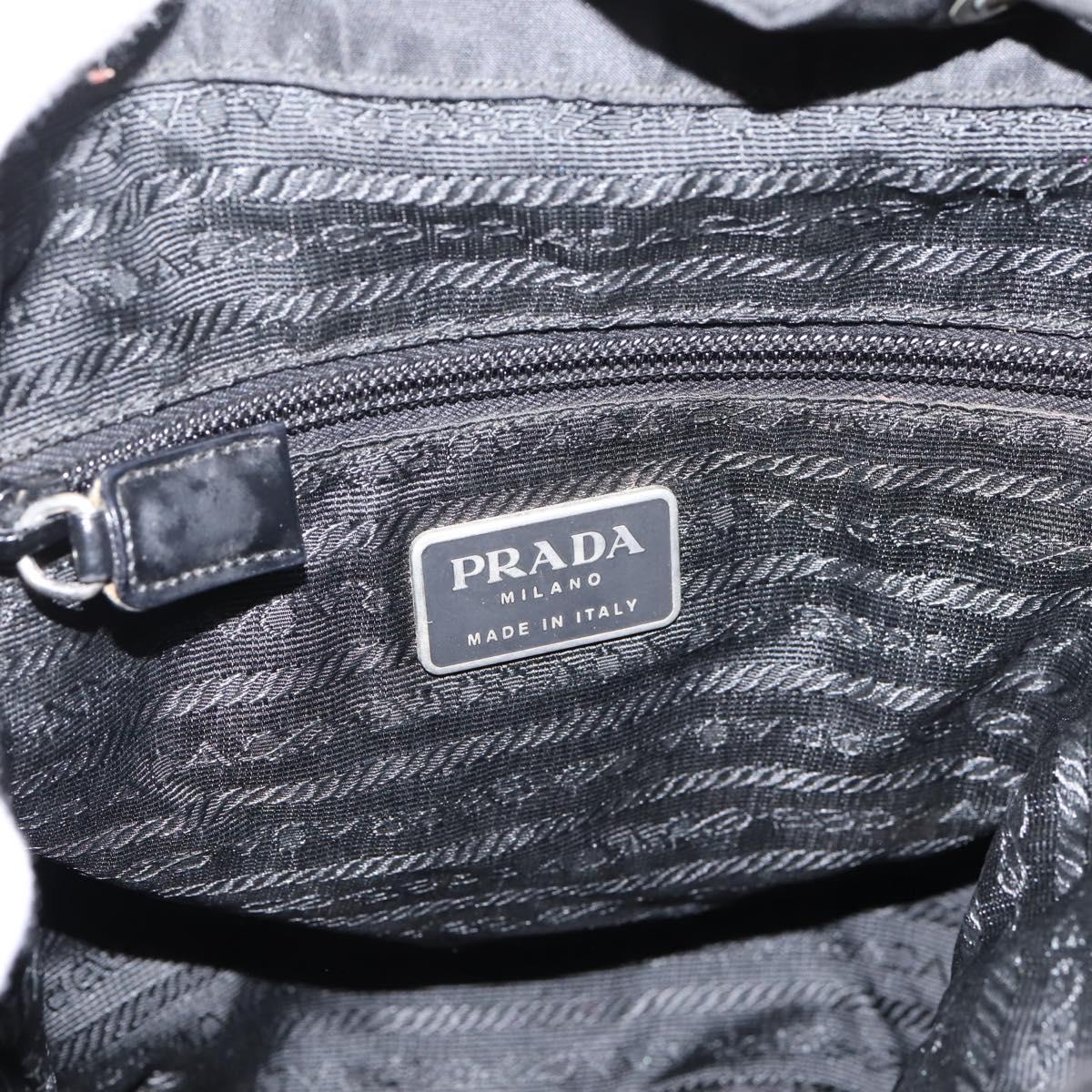 PRADA Backpack Nylon Black Silver Auth 173833