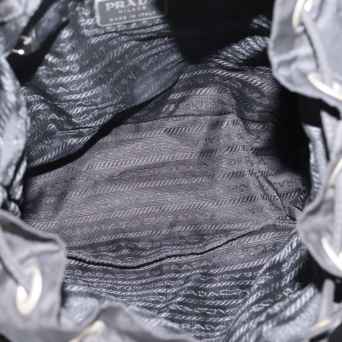 PRADA Backpack Nylon Black Silver Auth 173833