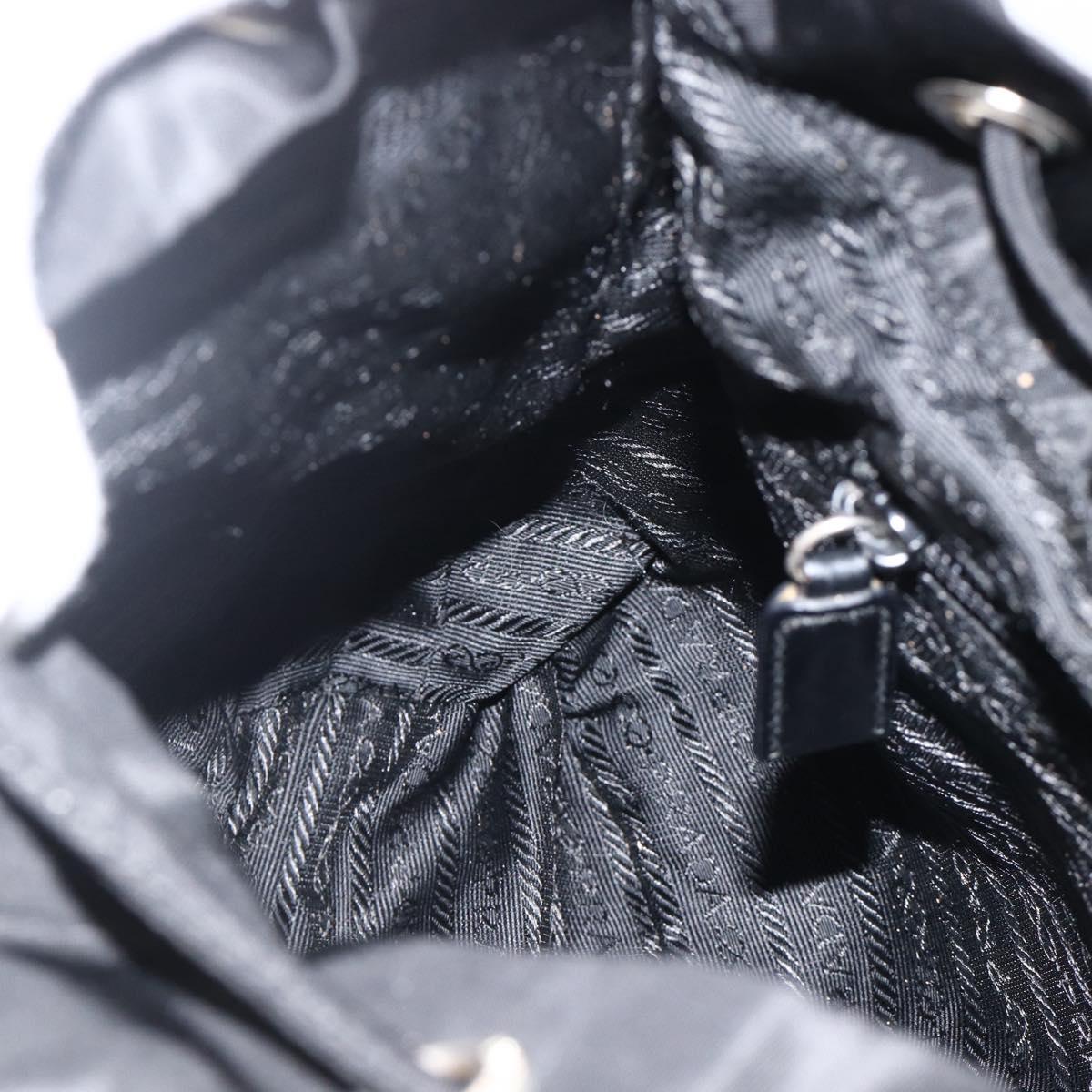 PRADA Backpack Nylon Black Silver Auth 173833