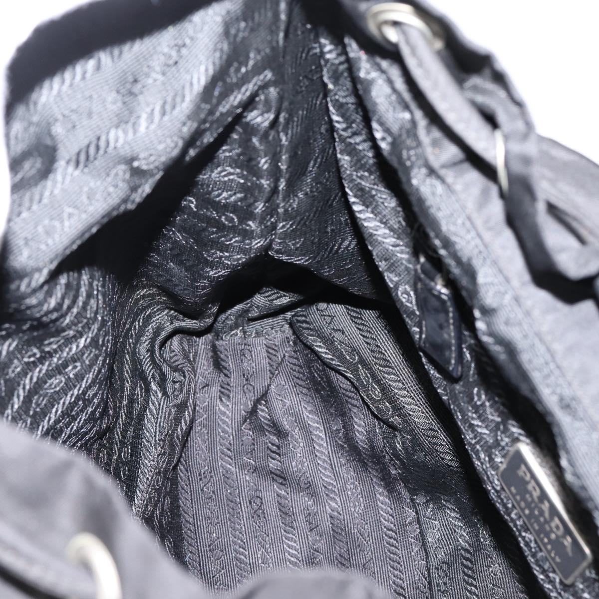 PRADA Backpack Nylon Black Silver Auth 173833