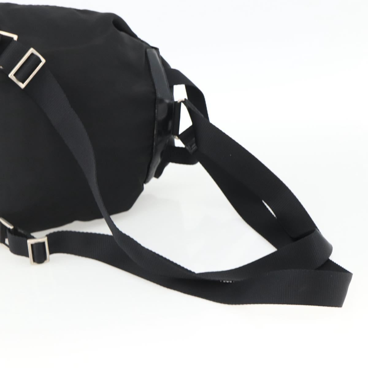 PRADA Backpack Nylon Black Silver Auth 173833