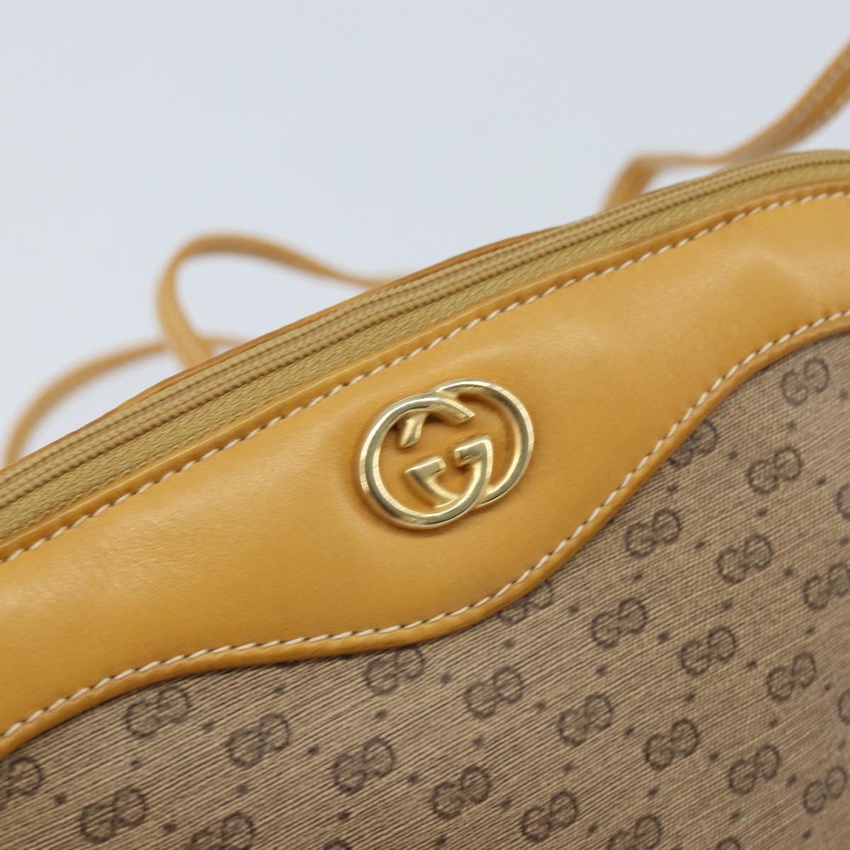 GUCCI Micro GG Supreme Shoulder Bag PVC Beige Gold 007 49 0819 Auth 173835