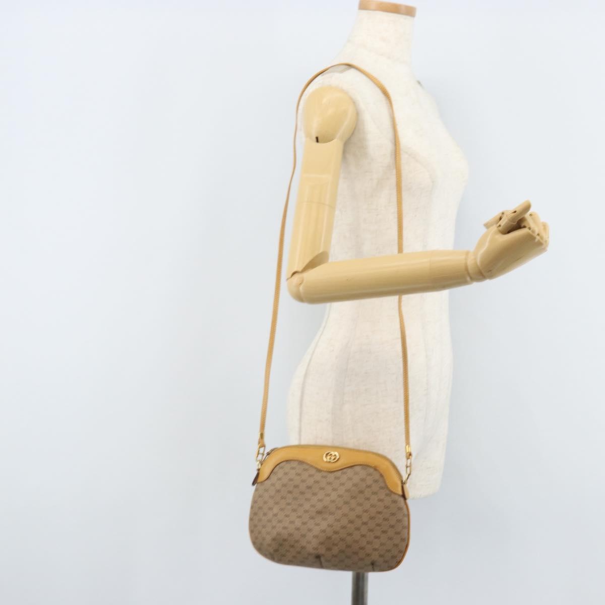 GUCCI Micro GG Supreme Shoulder Bag PVC Beige Gold 007 49 0819 Auth 173835
