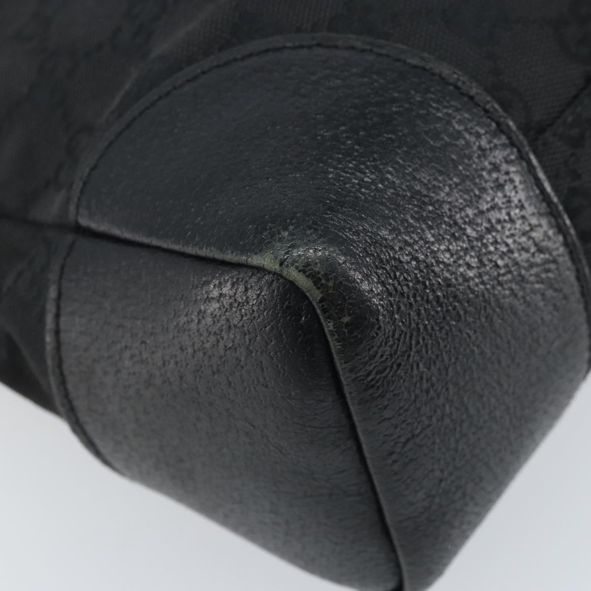 GUCCI GG Canvas Shoulder Bag Black Silver 110054 Auth 173836