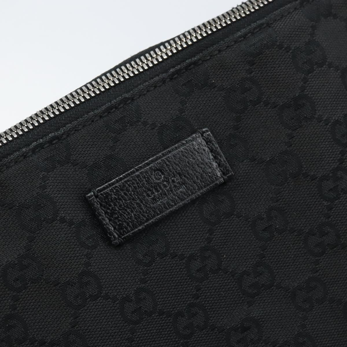 GUCCI GG Canvas Shoulder Bag Black Silver 110054 Auth 173836